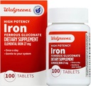 Walgreens High Potency Raudne glükonaat 27mg, tabletid, 100 ea