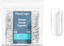 PureCaps USA - tühjad želatiinkapslid suurusega 00| 100 ühendatud pillid | Clear| Non-GMO Certified| SLS, Gluten, säilitusaineteta