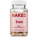 Naked Raud 65mg, 325mg Raudne Bisglütsinaat - Rauapuuduse kõrge potentsi raualisand, rakuline energiatoetus, tervislike punaste vereliblede tootmine, mitte-GMO, gluteenivaba, 60 kapslit
