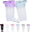 Shaker Bottle Protein Shakes Cup ja 10-Ounce/300ML Shaker-Bottle koos Whisk Balls, Protein Shaker- pudelite komplekti, mitte-BPA plastist (Bule+Purple(2PCS))