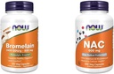 NOW täiendused, Bromelain 2400 GDU / g - 500 mg, looduslik proteolüütiline ensüüm *, 120 Veg kapslid ja toidulisandid, NAC 600 mg Seleeni ja molübdeeniga, 250 Veg kapslit