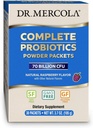 Dr Mercola Complete Probiootikumid Pulberpakendid, 30 Servings (30 Packets), 70 Miljardi CFU, Natural Vaarika Maitse, Toidulisandi, Seedetrakti Ja Immuunsüsteemi Toetus, Mitte-GMO