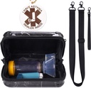 MGZNMTY Travel Carrying Case for astma inhalaator, Inhaler Spacer lastele ja täiskasvanutele, maskid, Hoidja kott õla Ristkeha Rope ja võrgutasku meditsiin (ainult juhul) (must marmor)