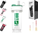 Litex Shaker pudelid Protein Shakes, 26oz Blender Shaker Bottle for Pre-Workout, Shaker Cups koos õlgedega, BPA-vaba Tritan Mixer pudelid valgupulbrile, koos Cup harja ja juhised (valge)