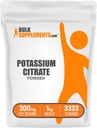 BulkSupplements.com Kaaliumtsitraadi pulber - hüdratsioonitoetuseks, mineraallisandiks, kaalium 99mg - gluteenivaba, 300mg ühe serveerimise kohta, 1kg (2,2 naela) (pakk 1)