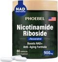 Uus täiendus Nikotiinamiid Ribosiid Resveratrool-900mg, täiendus meestele ja naistele (80 kapslit)