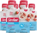 SlimFast Meal asendamine Shake, Original Strawberries & Cream, 10 g valmis juua valku kaalulangus, 11 Fl. Oz pudel, 4 loend (pakend võib varieeruda)