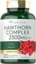 Carlyle Hawthorn Berry Complex 2500mg Kapslid | 120 Count | Extract Powder | meestele ja naistele | Non-GMO & Gluten Free Supplement