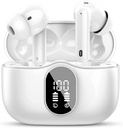 Btootos Wireless Earbuds Bluetooth 5.4 Kõrvaklapid Bass Stereo Kõrva pungad müra tühistamine Mic LED Display kõrvaklappides IP7 Veekindel 36H Mänguaeg sülearvuti Pad Telefonid Sport Treening valge