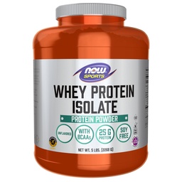 NOW Foods Sport Nutrition, vadakuvalgu isolaat, 25 g BCAA-dega, maitsestamata pulber, 5 naela