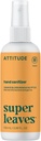 ATTITUDE Hand Sanitizer Spray täiskasvanutele ja lastele, EWG verifitseeritud, tapab bakterid ja bakterid, Vegan, Orange Blossom & Eucalyptus, 3.38 Fl Oz (Spray Bottle)