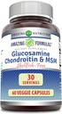 Hämmastav valem Glükosamiin Chondroitin & MSM 60 Veggie kapslid | Shellfish Free | Non-GMO | Gluteenivaba | Valmistatud USAs | Ideaalne taimetoitlastele