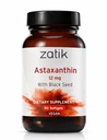 Zatik Naturals - Astaksantiin 12mg orgaanilise musta seemnega, antioksüdant, 90 Vegan Softgels