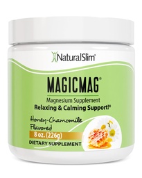 NaturalSlim Magicmag Puhas magneesiumtsitraat Pulber Stress, kõhukinnisus, lihased, südame tervis ja unetugi | Honey Chamomile Magneesium Supplement - 8oz Drink Mix (Solo)
