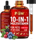 Kassi multivitamiinid - vitamiinid B, C ja D3 vedelal kujul - 10-st 1-st koera vitamiinid ja toidulisandid, mis aitavad allergiate ja UTI-dega - kassi vitamiinid naha ja nahahoolduseks - Glükosamiin HIPS-ile ja liigestele - 2 Oz