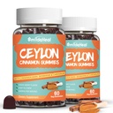 2 Pack Sugar Free Ceylon Cinnamon Gummies 2000MG, Cinnamon Supplement koos kroomi ja kaneeli koor, Vegan, Non-GMO, Gluteenivaba, 120 Gummies