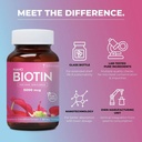 Biotiini tabletid juustele, nahale ja küüntele | Biotiin Vitamiin B7 tabletid meestele ja naistele | Juuste kasvu vitamiin | Kõrvaltoimete puudumine (60 tabletti)