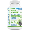 Saw Palmetto Berries & Extract - 1500 mg Saw Palmetto täiendus meestele ja naistele - DHT Blocker juuste kasvuks, eesnäärme toetamiseks ja kuseteede terviseks - 120 Vegankapslit