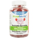 DrFormulas Multivitamiin Gummies Omega 3 ja probiootikumid lastele ja täiskasvanutele C-vitamiini | Neksabiootikum A-, C-, D3, E, B6, B12 ja tsink, Biotiin, Folaat | Halal Taimetoitlane, 120 Count