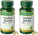 Nature's Bounty Ginkgo Biloba Standardized Extract 120 mg, Taimsed pudelid, Kapsel, 100 Count, Pack of 2