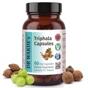 DR WAKDE Triphala kapslid (60 Veg Caps, Taimne täiendus, Ayurveda ürdi, Kõik Natural, Vegan)