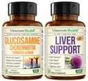 Glükoosamiin Kondroitiin MSM koos kurkum Boswellia & Maks Puhastada Detox & Remont 40 + Maksalisa 50% Silymarin Piimaohaka ekstrakti liigese ja maksa toetuseks