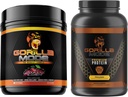 Gorilla Mind Pre Treening (Kirs) + Premium Whey Protein (Šokolaad) - Põhjalik Stack Kütuse maksimaalse treeningu tulemusi