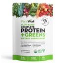 Plantvital Unflavoured Organic Vegan Protein Pulber - 15 Superfoods, Köögiviljad ja probiootikumid - Orgaaniline Taimepõhine Valgu Pulber - Kõik BCAA-d, Gluteenivaba - 16oz -1 Pouch