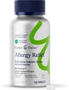 Foster & Thrive Cetirizine HCl 10mg allergia leevendamiseks hooajaliste allergiate, õietolmu, heinapalaviku ja kuivade sügelevate silmade jaoks, mitte-uimastav antihistamiinikum lastele või täiskasvanutele, võrreldes Zyrteciga