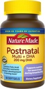 Nature Made postnataalne multivitamiin + DHA 200 mg, 60 Softgels, et toetada imetamise ajal imetavaid emasid ja lapsi, postnataalsed vitamiinid ja toitained sisaldavad rauda, D3-vitamiini, kaltsiumi, joodi