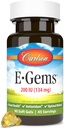 Carlson E-Gems 200 RÜ (134 mg), looduslik allikas E-vitamiin, optimaalne heaolu, 90 pehmet geeli
