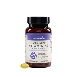 NatureWise'i vitamiin K2 600mcg täiendus MK-7 100mcg & MK-4 500mcg - täiustatud biosaadav valem - K kompleks luude ja südame tervise jaoks - Vegan, Gluteenivaba, mitte-GMO -90 Softgels[3-kuu pakkumine]