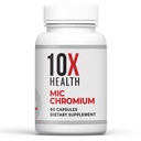10X Health MIC kroomi täiendused - 60 kapslit - sisaldab koliininositooli ja L metioniini - mineraalsed toidulisandid igapäevaseks toitumisalaseks toetuseks - kroom, L-metioniin, koliinilisandid