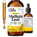 Wild & Organic Mullein tilgad kopsud - Lung Detox ja puhastamine - Vedel Mullein Leaf Tinktuur Echinacea & Lagrits Juur - Vegan, suhkur & Alkoholivaba ekstrakti täiendus - 2 fl oz