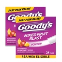 Goody's Extra Tugevus Peavalu Pulber, Segatud Puuviljad Lõhnaaine Lahustipakendid, 24 üksikpakendit (2 pakendit)