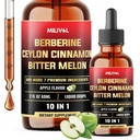 10in1 Vedelik pillab berberiini Ceylon Cinnamon Bitter Melon Turmeric Ginger Gymnema Sylvestre ja rohkem - 2 Fl Oz