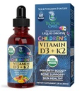 USDA Orgaaniline Vitamiin D3 K2 Vedelad tilgad | Vitamiin D3 K2 Täiendus lastele ja väikelastele vanuses 1+ | Laste Kaltsiumi imendumise täiendus Tugevad luud | Vegan, mitte-GMO | 2 Fl Oz