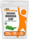 BulkSupplements.com Organic Moringa Extract Pulber - Superfood Supplement, alates Moringa Oleifera - Vegan & Gluten Free, 750mg per Serving, 100 g (3,5 oz) (pakk 1)