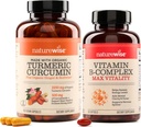 NatureWise kurkumiin Kurkumiin 2250 mg ja B-vitamiini kompleks naistele ja meestele - 150 softgeeli Rakuenergia Vaimne selgus