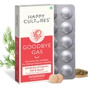 Happy Cultures Goodbye Gaas, närimiskõlblik gaasivabastuskapslid seedetrakti tervise, puhituse ja seedimise jaoks Simethicone 50mg - 30 närimistables