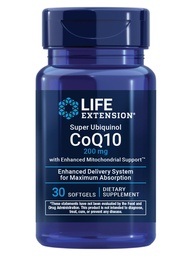 Life Extension Super Ubikinol CoQ10 koos täiustatud mitokondriaalse toetusega - 200 mg, Shilajit - edendab südame tervist, rakkude energiat, oksüdatiivset stressi - gluteenivaba, mitte-GMO - 30 softgelit