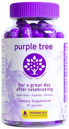Purple tree Post-Celebration Wellness Vitamiinid | Maksatoetus, kiire hüdratsioon, keha Replenisher | Dihüdromüüritsetiin DHM, piimaohakas, elektrolüüdid, B-vitamiin, pajukoor, kvertsetiin (30 pilli)
