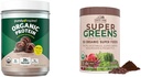 Puhtalt inspireeritud orgaanilise valgu pulber ja riigi talud Super Greens Drink Bundle (16+20 Servings)