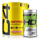 C4 Ripped & SuperHD, Thermogenic Bundle, C4 Ripped Pre Workout Powder, Vaarika Lemonade 30 Servings + SuperHD koos Capsimax ja roheline tee ekstrakt, 60 Servings