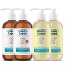 Happy Cappy Daily ravimeeritud šampoon ja kehapesukomplekt - Baby Dandruff šampoon, aitab Cradle Cap ja Seborrheic dermatiit, vähendab punetust, dermatoloog testitud, lõhnavaba - 4 tükki