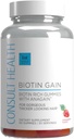 Konsulteerige tervisega BIOTIN GAIN Gummies ANAGAINiga - vähendage juuste väljalangemist - kliiniliselt testitud - 10 000 mikrogrammi biotiini B7-vitamiini, et toetada tervislikku juuste kasvu, nahka ja küüneid naistele ja meestele - 60 loend