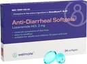 WELMATE - Anti-Diarröa Softgels (24 Softgels) - Loperamide HCL 2 mg - Kõhulahtisuse sümptomite leevendamine - Upset Kõhulahtisuse pillid - Üle-The-Counter ravim