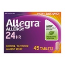 Allegra Täiskasvanud 24-tunnise allergia leevendamise tabletid , mitteuimas sise- ja välisallergiameditsiin , 180 mg Fexofenadiin HCI antihistamiini tabletid , 45- ravinõu