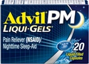 Advil PM Liqui-Gels Valu leevendamine ja öine uneabi, valuvaigistav ravim ibuprofeeniga valu leevendamiseks ja difenhüdramiin HCL uneabi - 20 vedelat täidetud kapslit - tagasi kolledžisse