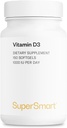 Supersmart - Vitamiin D3 1000 RÜ päevas - vitamiinid luude tugevdamiseks - Rakkude kaitsja | Mitte-GMO ja gluteenivaba - 150 Softgels